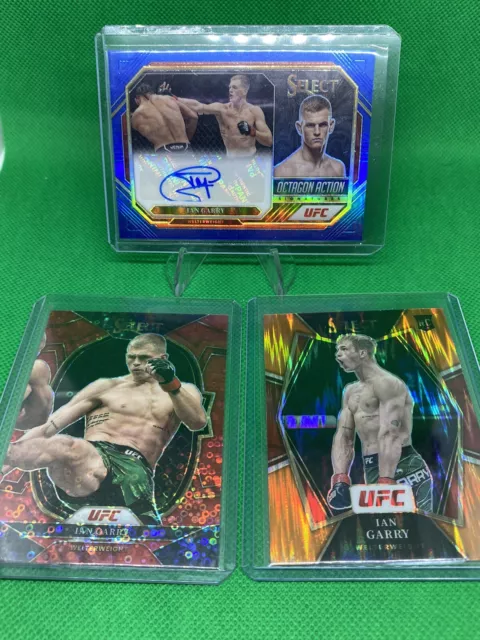 Panini Select UFC Ian Garry bundle Inc Auto /75 23 Red Disco /99 + Orange RC 22