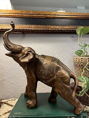 Antique Indian Cast Brass Large Elephant 13.5” H,17” W-8 Lb Plus Very Rare!!
