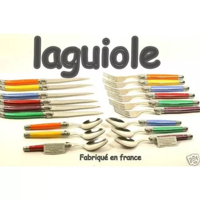 LAGUIOLE Ménagere 24 pieces  Set de couverts de table couleur  100 % FRANCAIS