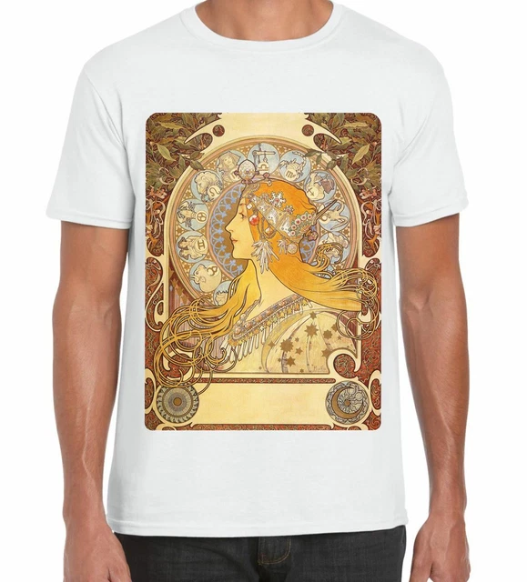 Alphonse Mucha The Zodiac Jugendstil Großdruck Herren T-Shirt