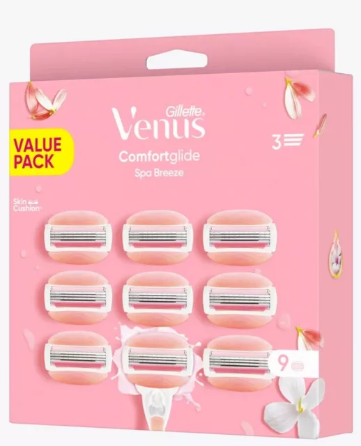 Gillette Venus Comfortglide Spa Breeze Rasierklingen Damen, 9 Ersatzklingen OVP 2