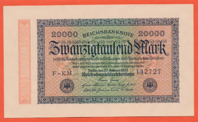 20.000 Mark 1923  20.Februar 1923  Reichsbanknote  Ro.84  DEU-95  Pick 85  (392