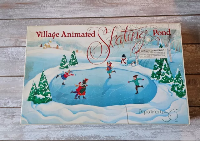 Dept 56 Village Animated Skating Pond Department 56 RETIRED Tested & Working