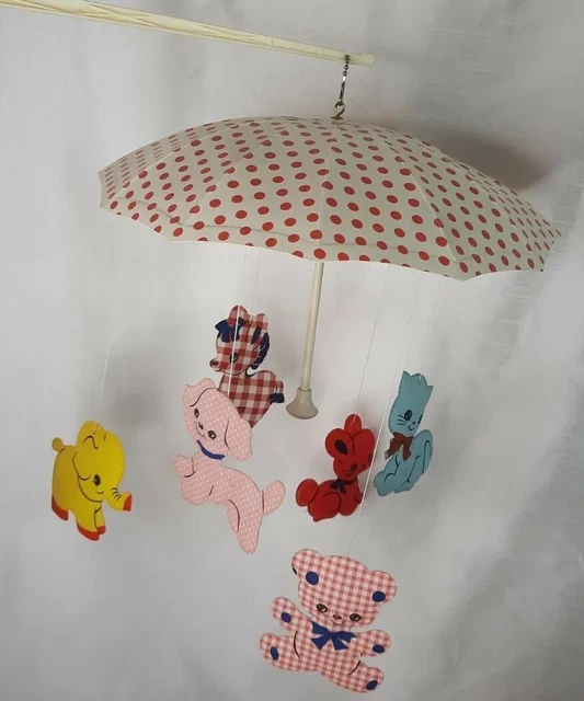 Dolly Toy Crib Mobile Animals Original Box Cat Dog Elephant Horse Bear
