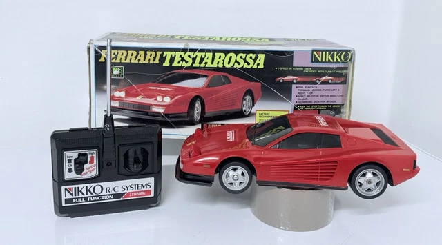 Voiture Radiocommandée Nikko Ferrari F40, échelle 1/18, Vintage Rouge, état Fonctionnel