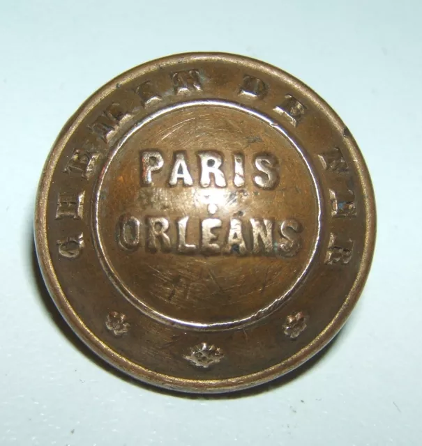 BOUTON DORE CHEMIN DE FER PARIS ORLEANS - 21 mm - Fab Superieur France