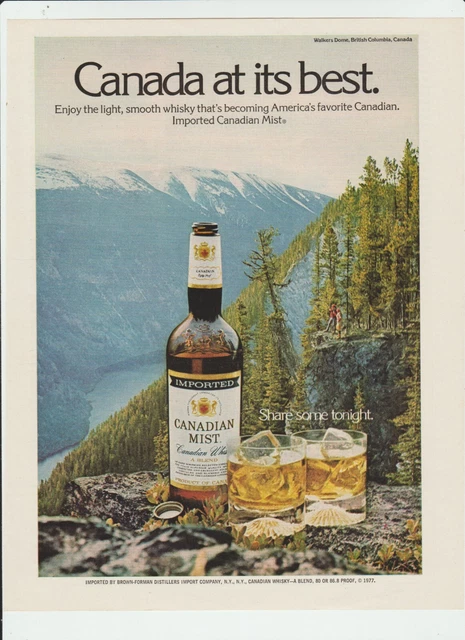 Canadian Mist Whiskey Canada at its best Vintage Print Ad 1978 A54