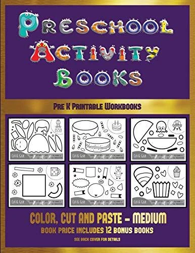 PRE K PRINTABLE Workbooks (Preschool Activity Books - Medium): 40 black ...