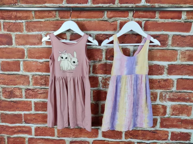 Girls Bundle Age 2-3 Years Zara H&M Sleeveless Sundress Set Tie Dye Rabbit 98Cm