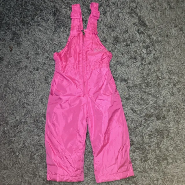 Weatherproof 12 Mo Toddler Girls Pink Ski Snow Bib Winter Hooded Jacket 12 3