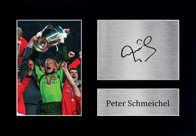 Peter Schmeichel Signed A4 Framed Printed Autograph Manchester United Print Gift