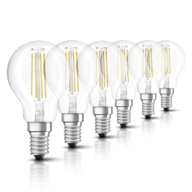 6 x Osram LED Filament Leuchtmittel Tropfen 4W = 40W E14 klar warmweiß UVP 78€