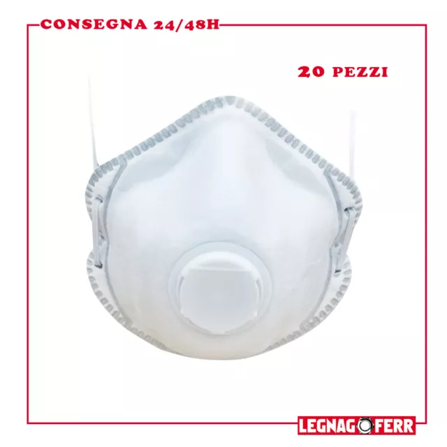 20PZ Mascherina Respiratore a Cono Protettiva FFP3 NR D Con Valvola GIMA 20745