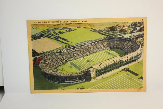 Postcard Airplane View Of Harvard Stadium Cambridge Mass. MA Massachusetts