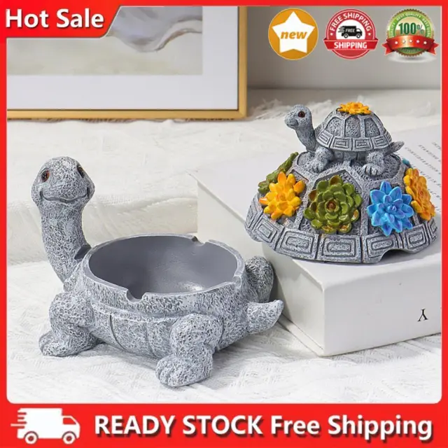 Resin Turtle Ashtray with Lid Handmade Ash Tray Ornaments Crafts Home Decoration