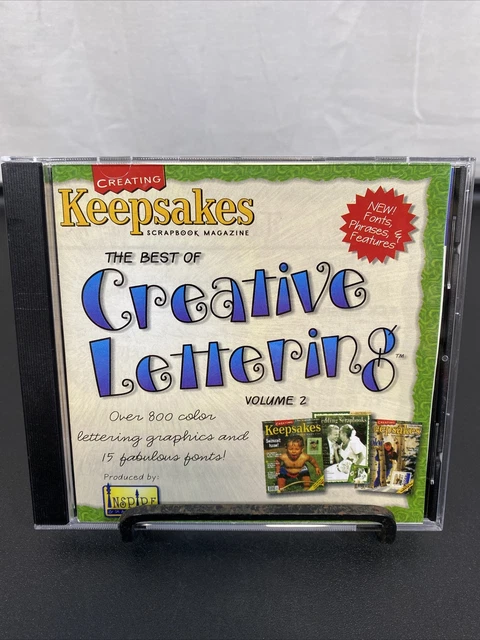 1999 Revista de álbumes de recortes Keepsakes The Best Creative Lettering Vol 2 WIN/MAC CD