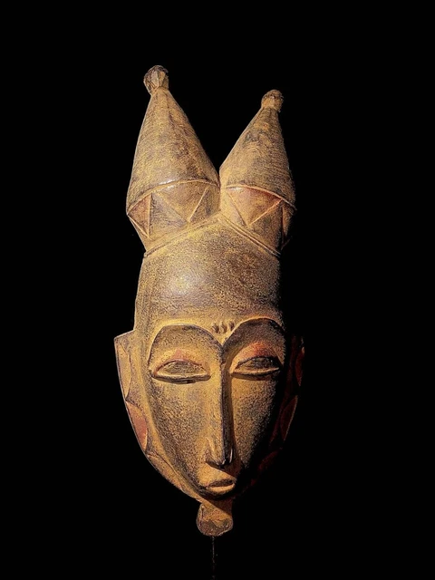 Maschera africana antica intagliata a mano in legno da parete decorazione...