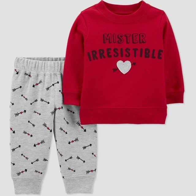 9M Carter's Just One You® Baby 2pc Mr. Irresistible Top & Bottom Set Valentine's
