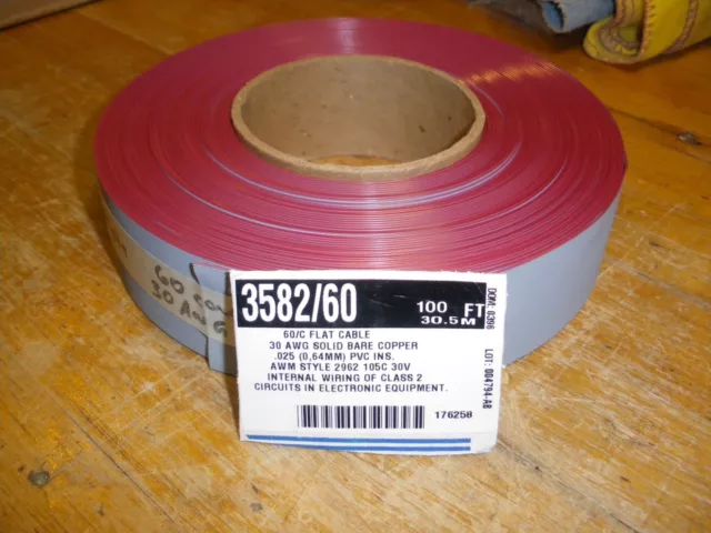 60 câble ruban conducteur (10 pieds de longueur) 30 AWG cuivre massif nu 3582/60 2