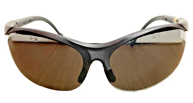 Vintage GTV Z87 SF5571A Tinted Wrap Safety Glasses Sunglasses Black Semi Rimless