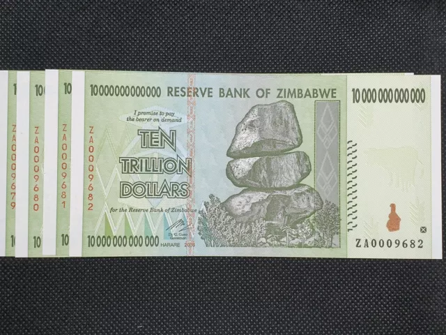 2008 Zimbabwe 10 Trillion Dollar Replacement Note UNC RARE