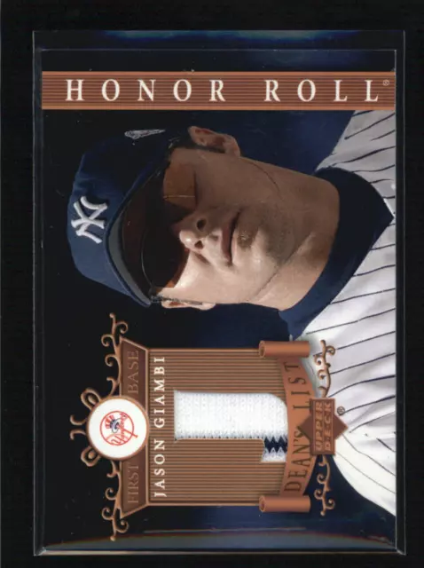 Jason Giambi 2003 Ud Honor Roll Deans List Game Used Worn Jersey Af9949