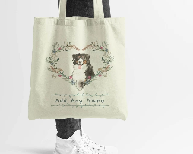 Personalised Bernese Mountain Dog Cotton Tote Bag - Add A Name