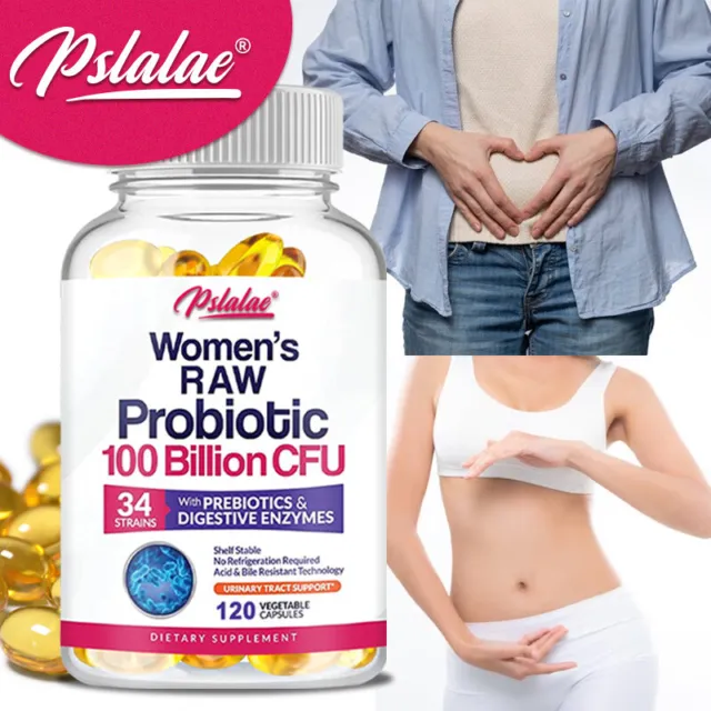 Women's RAW Probiotic 100 Billion CFU - Support Gut Health - with Prebiotic