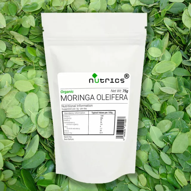 Nutrics® Organic 100% Pure MORINGA OLEIFERA LEAF Powder BulkBuy