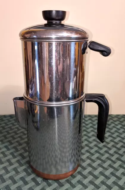 Vintage Revere ware 1801 Drip O Later Coffee percolator SS pot copper bottom