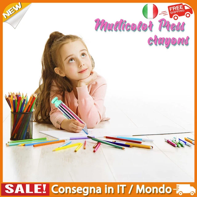 IT 8-in-1 Kids Doodle Crayon Rotating Press Style 8-Color Painting Pen Tool (Gre
