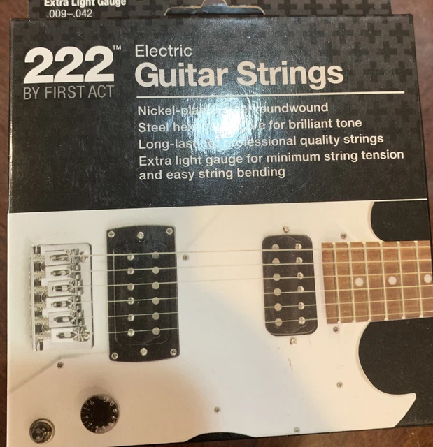 Electric Guitar Strings By First Act 222 Extra Light Gauge 009 042 NIB Electric Guitar Strings By First Act 222 Extra Light Gauge 009 042 NIB