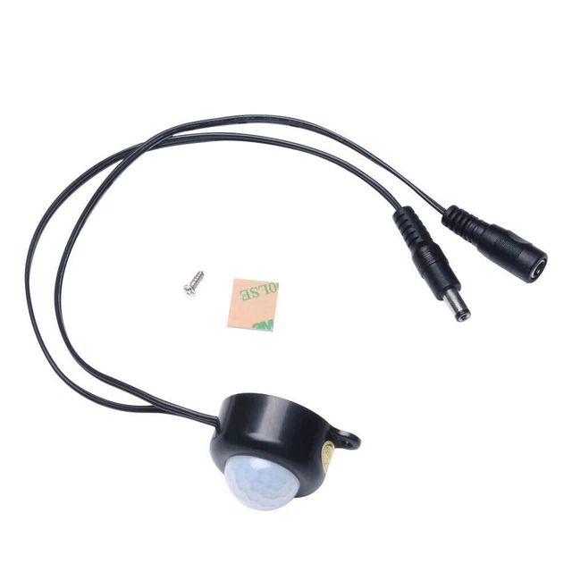 Interrupteur Capteur De Mouvement Infrarouge 5V-24V - Détection Corps Humain Pour Bandes LED, Lumière Placard, Armoire - Coque Aluminium - 8
