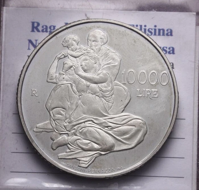 NL* SAN MARINO 10000 Lire Argento 2000 BIMILLENARIO NASCITA GESU' come da foto