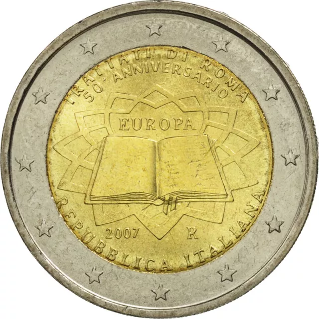 [#463107] Italia, 2 Euro, Traité de Rome 50 ans, 2007, SC, Bimetálico