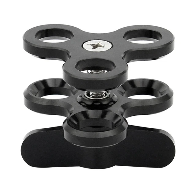 Ball Clamp 3 Holes Diving Lights Arm Ball Butterfly Clip Mount Bracket for  R1N4