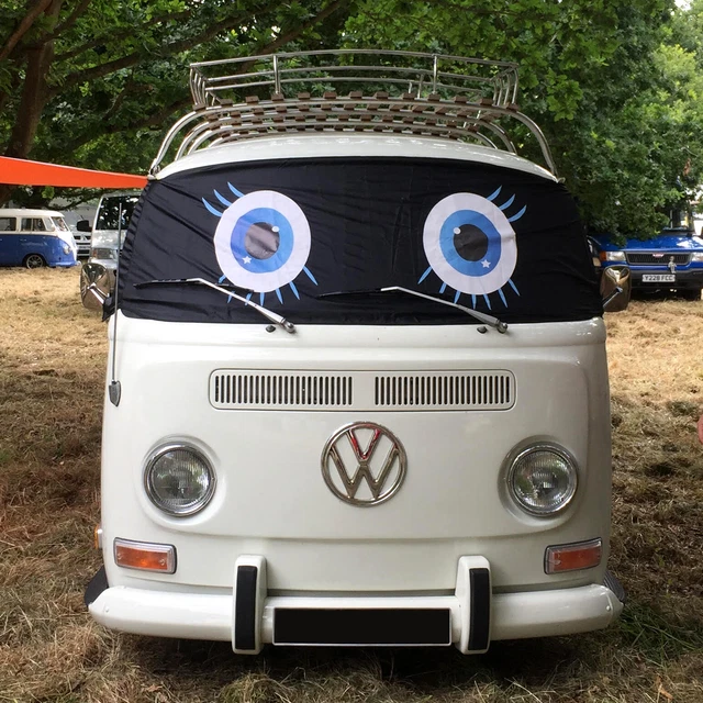 WINDOW SCREEN COVER Black Out Blind VW T2 Bay Wrap Blue Campervan Eyes