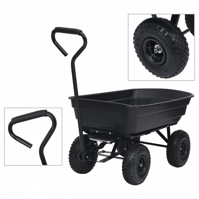 VEVOR Rimorchio Giardino 272kg - Carrello Ribaltabile Con Pneumatici 40cm