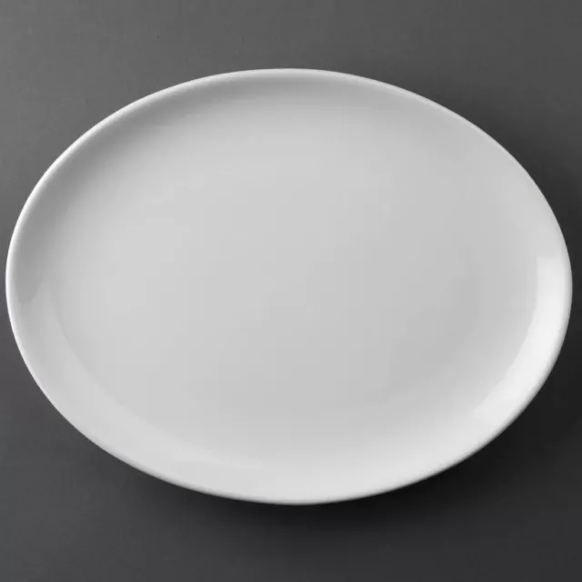 Athena Hotelware Oval Coupe Plates White Porcelain 254 x 197mm 10 x 7 3/4" 12 pc