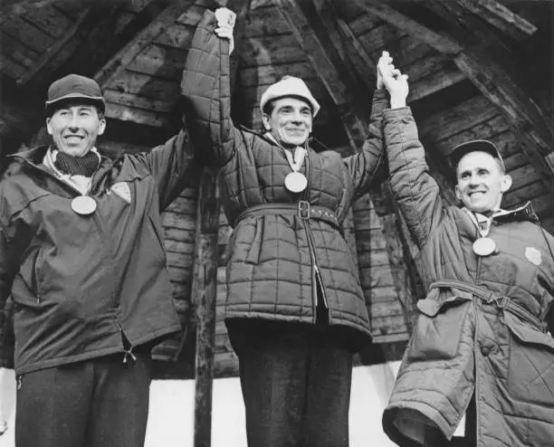 Skiing Medalists At Winter Olympics In Innsbruck Austria 1964 Old Photo