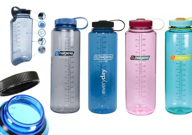 NALGENE SILO Everyday Trinkflasche 1,5 L BPA frei Weithals Wasser Sport Flasche