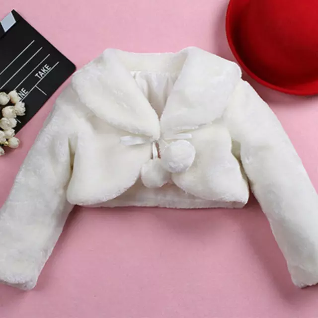 Kids Girl Faux Fur Bolero Cardigan Shrug Coat Bridal Bridesmaid Wedding Clothing