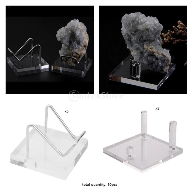 10x Acryl Display Ständer Geode Mineral Bergkristall Kugel Achat Halter 3