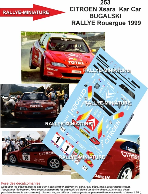 Décalcomanies 1/24 Pour Citroën Saxo Kit Car Sébastien Loeb, Rallye D'Automne 1998 - Réf. 1372