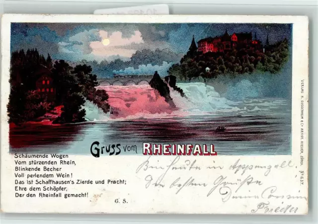 10138111 - Schaffhausen Gruss aus - Wasserfall, Rheinfall , Verlag Guggenheim