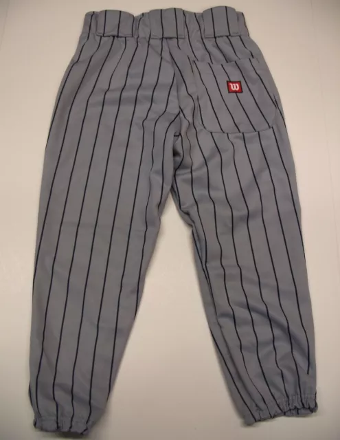 Wilson A4282 Grey/Black Pinstripe Youth Baseball Pant 2