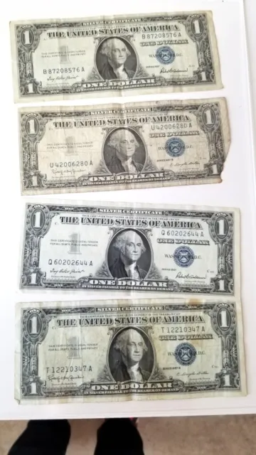 4-1957 STAR NOTE $1.00 Blue Seal Note Silver Certificates. Old US Bill $1 Money