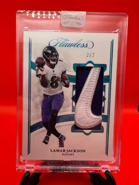 2022 Panini Flawless Game Used Swoosh Lamar Jackson /2 Insane Rare Card FHOF QB