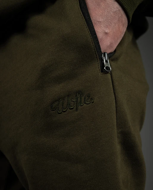 Wofte Heftklammern Jogger Olive NEU Karpfen Angelunterlage *alle Größen* 2