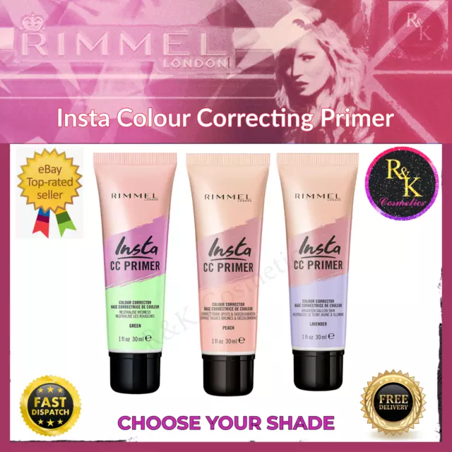 RIMMEL Insta CC Colour Corrector Lightweight Primer 30ml NEW CHOOSE YOUR SHADE